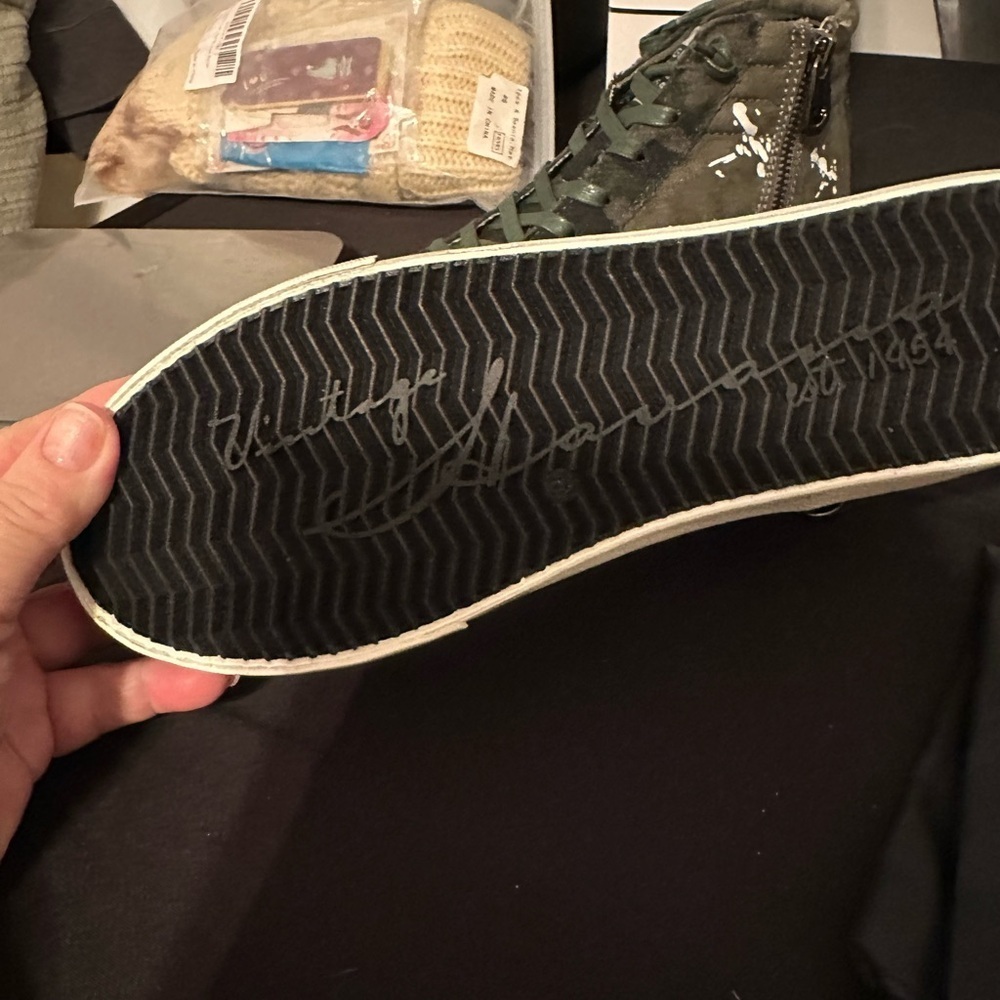 Vintage Havana Green and Camo High-Top Sneakers - Picture 6 of 8